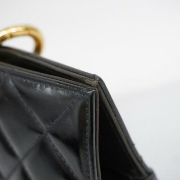 CHANEL CC Patent Shopping Tote Quilted Chain Shoulder Bag Gold Purse - Picture 14 of 16